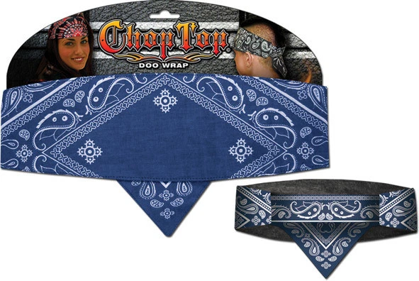 海军蓝佩斯利方形切碎上衣骑手头带头巾汗带头巾 — 第 1/1 张图片