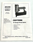 Modèle manuel du propriétaire du cloueur Craftsman calibre 18 Brad n° 351.183231