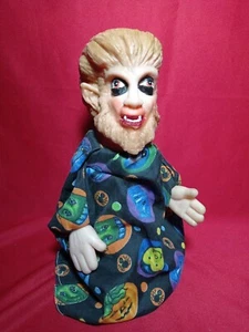VTG HALLOWEEN HAND PUPPET LONE CHANEY WOLFMAN MEXICAN KO BOOTLEG RUBBER HEAD  - Picture 1 of 5