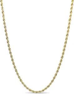 GLD Rope Chain Necklace for Men and Women - 18K 2MM Yellow Gold - 18” - Picture 1 of 8