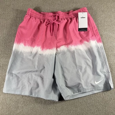 Nike Swim Shorts Mens Extra Large Pink Gray White Ombre Volley Board Drawstring - Image 1 of 2