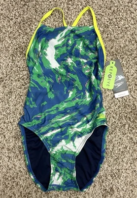 Nuevo Traje de Natación Speedo Cyclone Swirl Crossback Una Pieza Talla 30 (T3-16) Foto 1 de 4