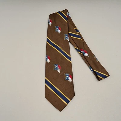 Corbata de cuello vintage con bandera del estado de Carolina del Norte para hombre marrón ancha clásica años 70 Foto 1 de 4
