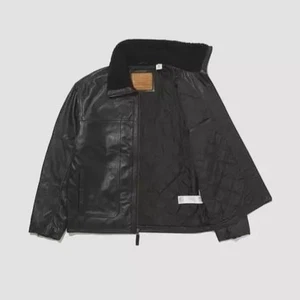 Gr. XXL - LEVIS Lederjacke 100% Lammfell Schaf Sherpa Bomber gesteppt *NEU* - Bild 1 von 15