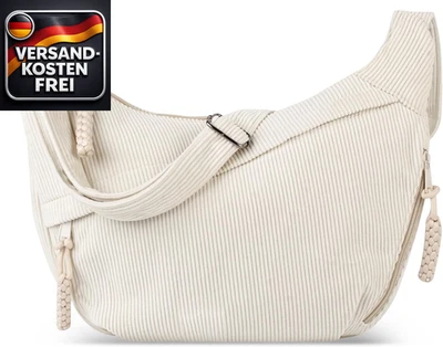 Damen Umhängetasche Moon Bag Cord Halbmond Tasche verstellbarer Schultergurt