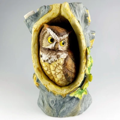 Cyrus Noble/Haas Brothers Owl in Tree Decanter Kentucky Bourbon Whiskey Vtg 1980 - Image 1 of 4