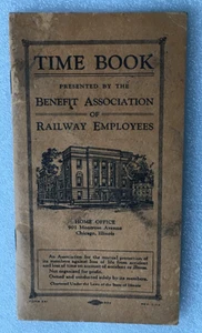 Libro de tiempo de sindicato de empleados ferroviarios de colección 1935 901 Montrose Ave Chicago IL beneficios - Imagen 1 de 8