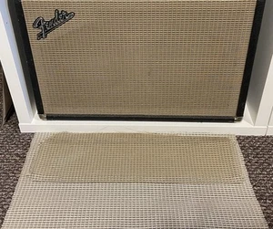 Original Vintage Fender Grill Cloth Silver Sparkle Blackface Bandmaster Amp Head - Picture 1 of 6