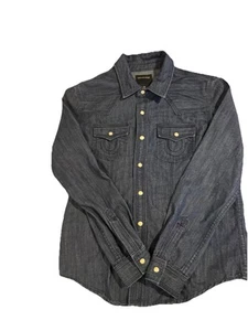 True Religion Unisex Youth Size L Chambray Shirt Designer Tailored - Picture 1 of 11