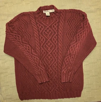 Suéter De Colección Eddie Bauer Tejido con Cable Para Mujer Talla Pequeña Pequeño Grueso Pescador  Foto 1 de 4