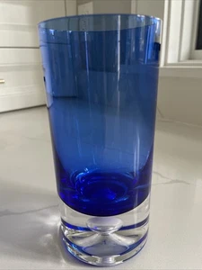 Block Stockholm Cobalt Crystal Highball Glass Controlled Bubble - Picture 1 of 6
