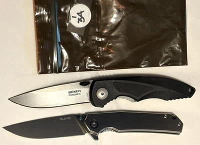 2 POCKET KNIVES BOKER TREE BRAND CERAMIC INFINITY 89 LINER LOCK & RUIKE P801-SF - Image 1 of 4