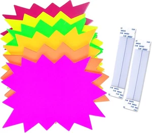 5x6.6 Inch 60Pieces Fluorescent Neon 5x6.6in, 60pcs+40pcs Adhesive Strips  - Picture 1 of 7