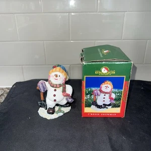 Kurt S Adler 5 inch resin snowman with shovel Figurine 5 inches tall VTG NEW - Bild 1 von 4