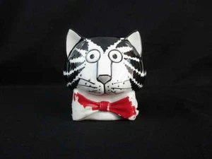 VTG B. Kliban Cat Mug Black White Figural with Red Bow Sigma - Picture 1 of 7