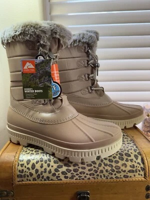 BOTAS DE NIEVE OZARK TRAIL PARA MUJER TOSTADAS, TALLA 10, ANTIDESLIZANTES, ESPUMA VISCOELÁSTICA, NUEVAS CON ETIQUETAS Foto 1 de 4
