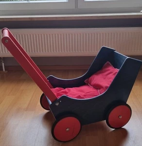 Haba Puppenwagen Holz blau rot gebraucht - Bild 1 von 1