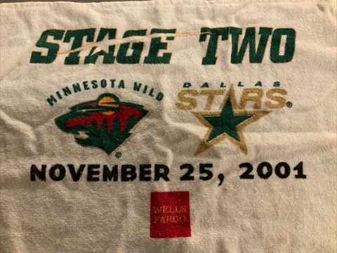 2001 Minnesota Wild vs Dallas Stars Xcel Energy Center Rally Towel NHL Hockey Cover