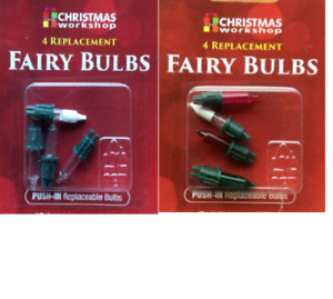 Christmas Workshop 4x Replacement Fairy Bulbs Push In Multi-Coloured/Clear