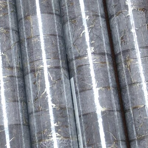 3 Rolls Charcoal Grey Slate Wallpaper Black Gold Metallic Textured Vinyl Feature - Picture 1 of 10