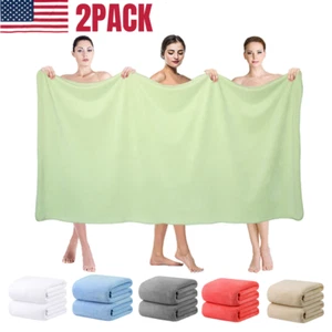 2x Extra Large Bath Towel 35x70" 40x80'' Cotton Luxury Bath Sheet Oversize Towel - Picture 1 of 38