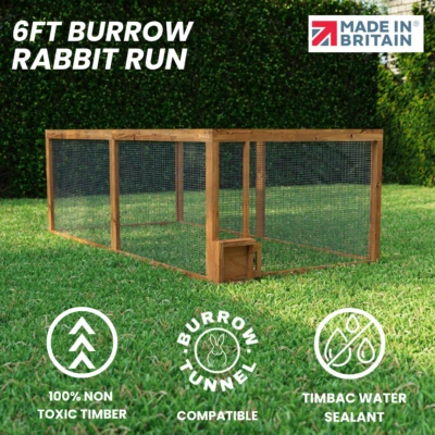 Hutch Company 6ft Rabbit Guinea Pig Burrow Run With Attaching 6" Tunnel - Image 1 of 4