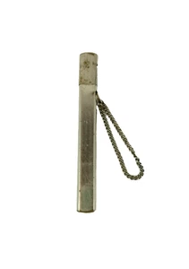 Antique Metal Nurses Thermometer Case With Chain - Picture 1 of 4