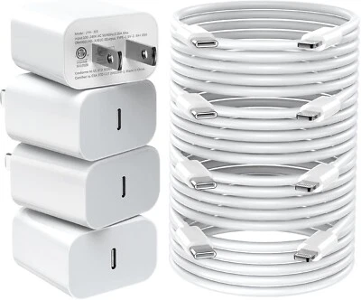 Fast Charging Iphone charger 6ft 4 pack, USB-C to 8-Pin 20 Watt - Image 1 of 4