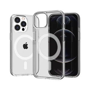 For iPhone 15 Pro Max Case Magnetic Circle 3mm Translucent + 2 Screen Protectors - Picture 1 of 6