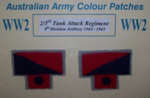 WW2 AUSTRALIAN ARMY COLOUR PATCHES ANY UNIT - set of 3 COMPLICATED DESIGN REPRO - Picture 1 of 11