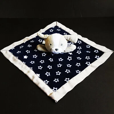 Manta de seguridad Carter's Child of Mine azul blanco estrellas cachorro perro sonajero Lovey Foto 1 de 4