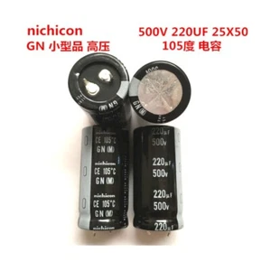 4 Stück Nichicon 220UF 500V 25X50mm Elektrolytkondensator Hochspannung 105°C - Bild 1 von 3