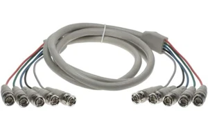 Cable de video de 5 BNC macho a 5 BNC macho para videovigilancia CCTV cable de 6 pies - Imagen 1 de 3