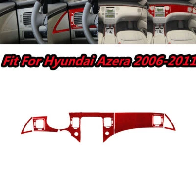 Red Carbon Fiber Center Air Vent/Radio Console Dash Cover Trim For Hyundai Azera - Изображение 1 из 4