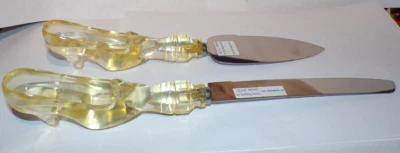 Disney Cenicienta Zapatilla de Vidrio Mango Lucite Cuchillo para Pasteles y Servidor Boda Nacimiento Foto 1 de 2