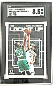 2018-19 Donruss Optic #4 Giannis Antetokounmpo Holo Prizm SGC 8.5 - Picture 1 of 2