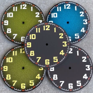 Lume Arabic Number 40.4mm Sterile Green/Blue/Black Watch Vintage Dial fit NH PT - Picture 1 of 18