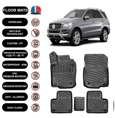 Alfombrillas forro para Mercedes Benz clase ML W166 (2012-2015) 4D moldeadas 4 piezas Foto 1 de 4
