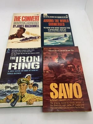 Lot Of  4 Vintage World War II Paperback Books WWII Navy Torpedo Boat Submarine Foto 1 de 4