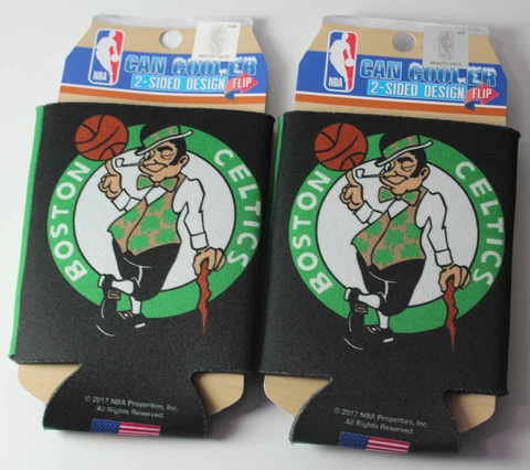 Boston Celtics NBA Basketball Lot of 2 Can Coolers Koozie Coozie NEW Cover