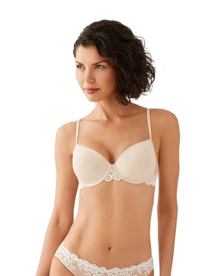 Sutiã Wacoal 34B abraço renda pequeno push up com aro novo sem etiquetas 75891 areia - Imagem 1 de 4