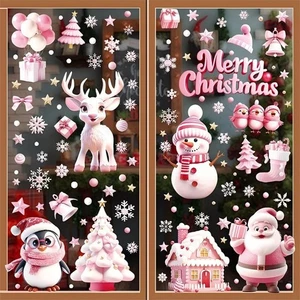 Seasonal Home Decor Christmas Window Stickers Christmas Celebration 9-Piece Set - Picture 1 of 6