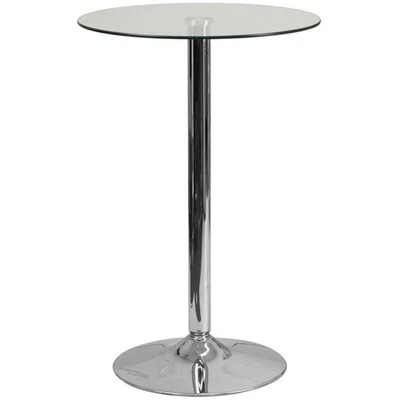 Mesa de bar con tapa de vidrio redonda transparente Flash Furniture 23,5" Foto 1 de 4