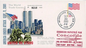 FFC USA à bord "CONCORDE / Attentat 11 Septembre - WORLD TRADE CENTER" (T1) 2001 - Picture 1 of 1