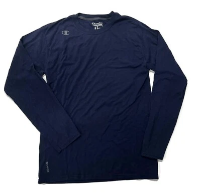 Camiseta Champion Vapor Algodón Logo Mujer Pequeña Cuello Redondo Manga Larga Azul Foto 1 de 4