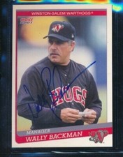 2001 Choice Winston-Salem Warthogs Wally Backman #5 signed auto autograph swsw6