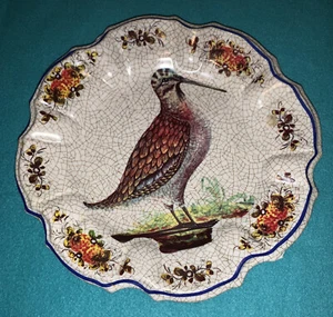 Plato decorativo vintage de melamina - Lami Italia. Hermoso pájaro. 10 1/2 diamantes - Imagen 1 de 4