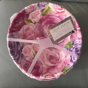Jolie Fleur 4 ciotole melaminico rosa rosa fiori primaverili NUOVE - Foto 1 di 3