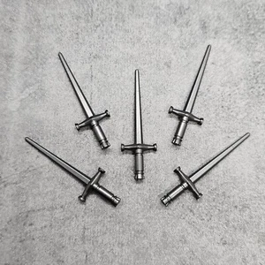 5pack Knight Sword Gray Blocks Weapons  for Minifigures ga5f039 Templar - Picture 1 of 3