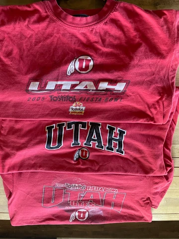 Lot of 3 - University of Utah Utes - Long & Short Sleeve Shirts - Size L & XL Cover
